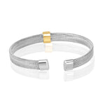 Load image into Gallery viewer, Blisse Allure Elegant Gold Woven Cuff Bracelet with Diamond Accent - Taraash