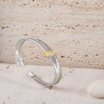 Load image into Gallery viewer, Blisse Allure Elegant Gold Woven Cuff Bracelet with Diamond Accent - Taraash