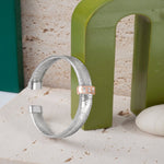 Load image into Gallery viewer, Blisse Allure Elegant Rose Gold Woven Cuff Bracelet with Diamond Accent - Taraash