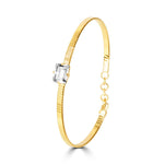 Load image into Gallery viewer, Blisse Allure Luxury Gold Bracelet with Emerald - Cut Diamond - Taraash