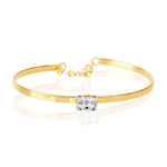 Load image into Gallery viewer, Blisse Allure Luxury Gold Bracelet with Emerald - Cut Diamond - Taraash
