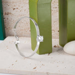 Load image into Gallery viewer, Blisse Allure Luxury Silver Bracelet with Emerald - Cut Diamond - Taraash