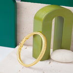 Load image into Gallery viewer, Blisse Allure Timeless Gold Vermeil Bangle with Braided Texture - Taraash