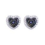 Load image into Gallery viewer, Silver Heart Shape Mother Of Pearl Earrings for Women - Taraash
