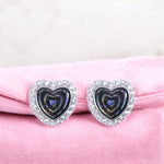 Load image into Gallery viewer, Silver Heart Shape Mother Of Pearl Earrings for Women - Taraash
