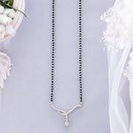 Load image into Gallery viewer, Taraash 925 Silver Mangalsutra Design with Black Beads & Cz - Taraash