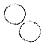 Load image into Gallery viewer, Taraash 925 Sterling Silver Black Beaded Evil Eye Anklet for Women - Taraash