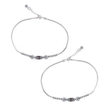 Load image into Gallery viewer, Taraash 925 Sterling Silver Elegant Beaded Cz Chain Anklet For Women - Taraash