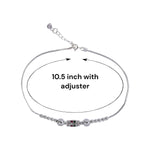Load image into Gallery viewer, Taraash 925 Sterling Silver Elegant Beaded Cz Chain Anklet For Women - Taraash