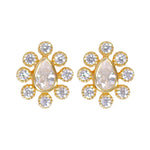 Load image into Gallery viewer, Taraash 925 Sterling Silver Elegant Gold Cz Tear Drop Shape Stud Earrings for Women - Perfect Valentine?ÇÖs Day Gift - Taraash