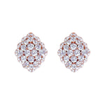 Load image into Gallery viewer, Taraash Sterling Silver CZ Rose Gold Diamond Shape Earrings for Women - 925 Silver with Rose Gold Plating - Taraash