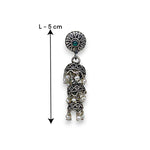 Load image into Gallery viewer, Taraash Sterling Silver Floral Style Green Bead Jhumkis For Women UMAE136 - Taraash