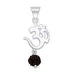 Load image into Gallery viewer, Taraash Sterling Silver Om Rudraksha Pendant With Chain For Unisex COMBO PDCH 64 - Taraash