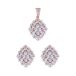 Load image into Gallery viewer, Taraash Women's Jewelry Set - Sterling Silver CZ Rose Gold Diamond Shape - 925 Silver with Rose Gold Plating - Taraash