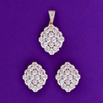 Load image into Gallery viewer, Taraash Women's Jewelry Set - Sterling Silver CZ Rose Gold Diamond Shape - 925 Silver with Rose Gold Plating - Taraash