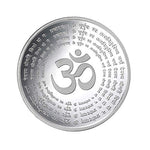 Load image into Gallery viewer, Taraash 999 Purity 50 gm Sunrise Gayatri Mantra Silver Coin With Gift Packaging By ACPL