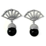 Load image into Gallery viewer, Blisse 925 Silver CZ Black Pearl Drop Earring For Women - Taraash