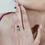 Load image into Gallery viewer, Blisse Allure 925 Sterling Multi Tourmaline Semi Precious Silver Finger Ring - Taraash