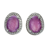 Blisse Allure 925 Sterling Ruby Cz Silver Stud Earrings For Women - Taraash