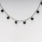 Load image into Gallery viewer, Blisse Allure 925 Sterling Silver Black Crystal Necklace - Taraash