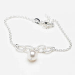 Load image into Gallery viewer, Blisse Allure 925 Sterling Silver Link Bracelet With Pearl Drop - Taraash