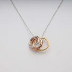 Load image into Gallery viewer, Blisse Allure 925 Sterling Silver Necklace 3 Tone Detachable Rings - Taraash