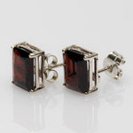 Load image into Gallery viewer, Blisse Allure 925 Sterling Silver Red Garnet Stud Earrings For Women - Taraash
