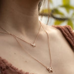 Load image into Gallery viewer, Blisse Allure 925 Sterling Silver Rose Gold Butterfly Layered Necklace - Taraash