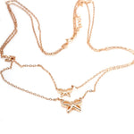Load image into Gallery viewer, Blisse Allure 925 Sterling Silver Rose Gold Butterfly Layered Necklace - Taraash