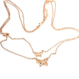 Blisse Allure 925 Sterling Silver Rose Gold Butterfly Layered Necklace - Taraash