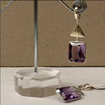 Load image into Gallery viewer, Blisse Allure Amethyst Dangler earring with silver triangle - Taraash