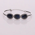 Load image into Gallery viewer, Blisse Allure Blue Sapphire Bracelet with white cubic zirconia - Taraash
