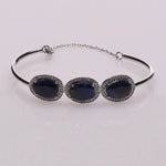 Load image into Gallery viewer, Blisse Allure Blue Sapphire Bracelet with white cubic zirconia - Taraash