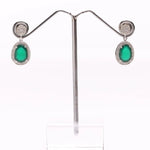 Load image into Gallery viewer, Blisse Allure Green Onyx Drop Sterling silver Earrings - Taraash