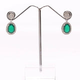 Blisse Allure Green Onyx Drop Sterling silver Earrings - Taraash