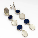Load image into Gallery viewer, Blisse Allure Lapis lazuli and Mother of Pearl Danglers - Taraash