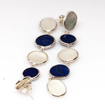 Load image into Gallery viewer, Blisse Allure Lapis lazuli and Mother of Pearl Danglers - Taraash