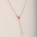 Load image into Gallery viewer, Blisse Allure Rose Gold Heart Pearl Lariat Necklace - Taraash