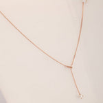 Load image into Gallery viewer, Blisse Allure Rose Gold Heart Pearl Lariat Necklace - Taraash