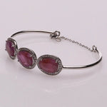Load image into Gallery viewer, Blisse Allure Ruby Bracelet with white cubic zirconia - Taraash