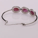 Load image into Gallery viewer, Blisse Allure Ruby Bracelet with white cubic zirconia - Taraash