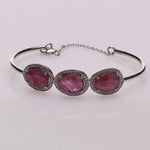 Load image into Gallery viewer, Blisse Allure Ruby Bracelet with white cubic zirconia - Taraash