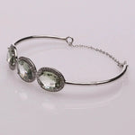 Load image into Gallery viewer, Blisse Allure Sea Green Amethyst Bracelet with white cubic zirconia - Taraash