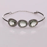 Load image into Gallery viewer, Blisse Allure Sea Green Amethyst Bracelet with white cubic zirconia - Taraash