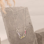 Load image into Gallery viewer, Blisse Allure Silver Enamelled Link Necklace - Taraash