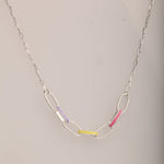 Load image into Gallery viewer, Blisse Allure Silver Enamelled Link Necklace - Taraash