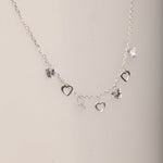 Load image into Gallery viewer, Blisse Allure Sterling Silver Dangling Heart Charms Necklace - Taraash