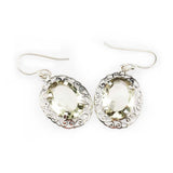 Blisse Allure Sterling Silver Drop earings with Oval semi precious stones. - Taraash