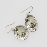 Blisse Allure Sterling Silver Drop earings with Oval semi precious stones. - Taraash