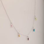 Load image into Gallery viewer, Blisse Allure Sterling Silver Multi Stone Studded Charms Necklace Set - Taraash